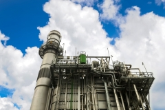 HRSG and stack of power plant to produce steam for electricity