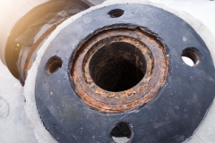 Water pipe flange with rubber gasket for installation water pipe industry.