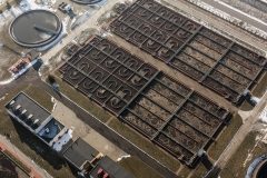 aerial view of sewage treatment plant