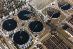 aerial view of sewage treatment plant