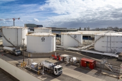 Aviation fuel tanks at Auckland Airport, New Zealand.