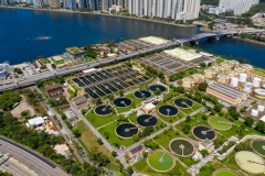 Sha Tin, Hong Kong 17 March 2019: Sewage treatment plant in Hong Kong
