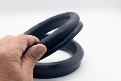 Ductile pipe gasket close-up, rubber gasket