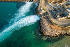 Top view The largest water desalination facility in the world, Hadera Israel