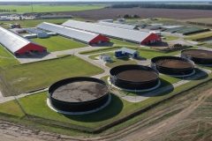 Huge cisterns, collectors, tanks to collect manure and farm waste (cows, rams, bulls, goats, pigs). Ecological processing of manure for biologically pure fertilizers for fields and crops.