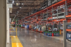 Warehouse car factory, components for car bodies, industrial interiors