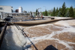 Wastewater treatment plant in operation
