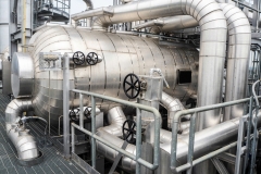 Drum for generator steam of HRSG boilers systems (Heat recovery steam generator) during construction in Combined-Cycle Co-Generation Power Plant.