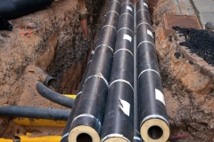 Pipes in dug up street
