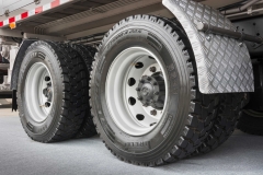 Detail of the rear wheels of a truck