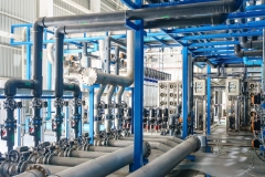 Large industrial water treatment and boiler room. reverse osmosis plant, RO