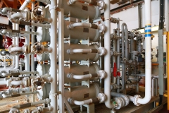 Membrane element for water maker unit. The equipment for clean and adjust quality of fresh water. Maintenance routine visit the unit and record the condition by technician.