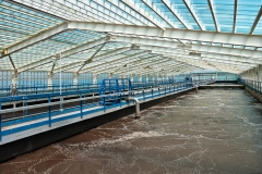 Modern urban wastewater treatment plant.