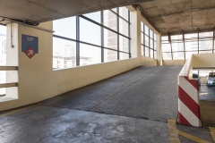 Empty parking deck with ramp i