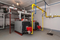 Gas boilers in gas boiler room