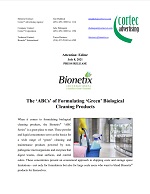 The “ABCs” of Formulating “Green” Biological Cleaning Products