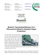 Bionetix® International Releases New Micronutrient Blend to Stimulate Biogas Production!