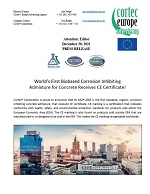 World’s First Biobased Corrosion Inhibiting Admixture for Concrete Receives CE Certificate!