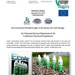 PRESS RELEASE: Environmental Breakthrough in the Spray Can Technology: Air Powered Aerosol Replacement for Traditional Chemical Propellants!