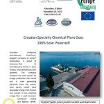 PRESS RELEASE: Croatian Specialty Chemical Plant Goes 100% Solar Powered!