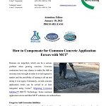 PRESS RELEASE: How to Compensate for Common Concrete Application Errors with MCI®