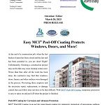 PRESS RELEASE: Easy MCI® Peel-Off Coating Protects Windows, Doors, and More!