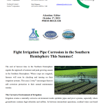 PRESS RELEASE: Fight Irrigation Pipe Corrosion in the Southern Hemisphere This Summer!