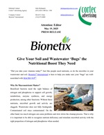PRESS RELEASE: Give Your Soil and Wastewater ‘Bugs’ the Nutritional Boost They Need