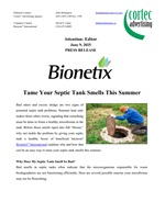 PRESS RELEASE: Tame Your Septic Tank Smells This Summer