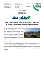 PRESS RELEASE: The Nature-Based Path to Healthier Grass and Cleaner Ponds in the Southern Hemisphere