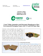 PRESS RELEASE: Cortec® Helps Automakers and Electronics Manufacturers Meet Environmental Packaging Targets with VCI and ESD Paper Bags