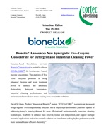PRODUCT RELEASE: Bionetix® Announces New Synergistic Five-Enzyme Concentrate for Detergent and Industrial Cleaning Power