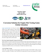 PRESS RELEASE: Corrosion Solution for Engine Hot Testing Gains Global Attention